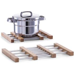 Dessous de Plat Extensible en Bambou et Acier Inoxydable – قاعدة أواني قابلة للتمديد🌿